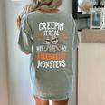 Creepin It Real Kindergarten Monsters Halloween Teacher Women's Comfort Colors T-Shirt Back Print Bay Creepin It Real Kindergarten Monsters Halloween Teacher Women's Comfort Colors T-Shirt Back Print Bay