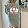 Cute Ghost Read More Books Lover Teacher Halloween Costume Women's Comfort Colors T-Shirt Back Print Bay