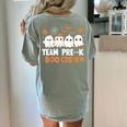 Cute Ghosts Pre-K Boo Crew Teachers Halloween Party Team For Men Women Kids Women's Comfort Colors T-Shirt Back Print Bay