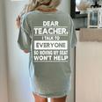 Dear Teacher i Talk To Everyone Funny Back To School Women's Comfort Colors T-Shirt Back Print Bay Dear Teacher i Talk To Everyone Funny Back To School Women's Comfort Colors T-Shirt Back Print Bay