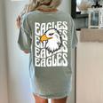 Eagles School Sports Fan Team Spirit Teacher Parent Student Women's Comfort Colors T-Shirt Back Print Bay