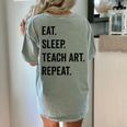 Eat Sleep Teach Art Repeat Teaching Art Teacher Women's Comfort Colors T-Shirt Back Print Bay