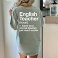 English Teacher Definition Back To School First Day Women's Comfort Colors T-Shirt Back Print Bay
