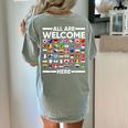 ESL Teacher All Are Welcome Here For Worlds Virtual Teachers Women's Comfort Colors T-Shirt Back Print Bay ESL Teacher All Are Welcome Here For Worlds Virtual Teachers Women's Comfort Colors T-Shirt Back Print Bay