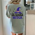 ESL Teacher Witch Halloween Matching Group Costume Women's Comfort Colors T-Shirt Back Print Bay ESL Teacher Witch Halloween Matching Group Costume Women's Comfort Colors T-Shirt Back Print Bay