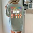 Everyone Is Welcome Here Shirt Teacher Women's Comfort Colors T-Shirt Back Print Bay