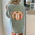 Fall Book Pumpkin Fall Librarians Bookworm Teachers Students Women's Comfort Colors T-Shirt Back Print Bay