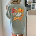 Lets Fall In Love With PE Teacher Thanksgiving Women's Comfort Colors T-Shirt Back Print Bay