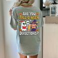Are You Fall O Ween Directions Halloween Teacher Ghost Women's Comfort Colors T-Shirt Back Print Bay