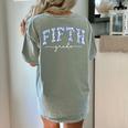 Fifth Grade Coquette Toile Blue Bow Floral Women Teacher Women's Comfort Colors T-Shirt Back Print Bay Fifth Grade Coquette Toile Blue Bow Floral Women Teacher Women's Comfort Colors T-Shirt Back Print Bay