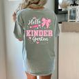 First Day Of School Teacher Girl Coquette Hello Kindergarten Women's Comfort Colors T-Shirt Back Print Bay First Day Of School Teacher Girl Coquette Hello Kindergarten Women's Comfort Colors T-Shirt Back Print Bay