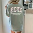Floral ECSE Early Childhood Special Education SPED Teacher Women's Comfort Colors T-Shirt Back Print Bay