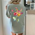 Flower American Sign Language ASL Teacher Teaching Deaf Women's Comfort Colors T-Shirt Back Print Bay