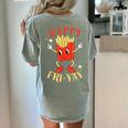 Fun Teacher Happy Fri Yay French Fries Friday Lovers Women's Comfort Colors T-Shirt Back Print Bay