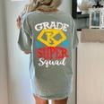 Grade K Super Squad Superhero Kindergarten Teacher Team Women's Comfort Colors T-Shirt Back Print Bay
