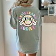 Groovy Retro Lets Learn Today Teacher Student Back To School Women's Comfort Colors T-Shirt Back Print Bay