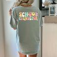 Groovy School Counselor Back To School Teacher Counseling Women's Comfort Colors T-Shirt Back Print Bay