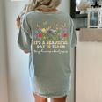 Groovy I Teach Tiny Humans About Jesus Christian Teacher Women's Comfort Colors T-Shirt Back Print Bay