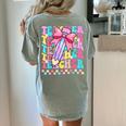 Groovy Teacher Cute Coquette Bow Flower Retro Back To School Women's Comfort Colors T-Shirt Back Print Bay