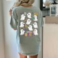 Halloween Math Teacher Ghost Math Teacher Spooky Halloween Women's Comfort Colors T-Shirt Back Print Bay