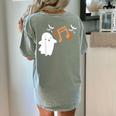 Halloween Music Note Ghost Teacher Fall Musical Instrument Women's Comfort Colors T-Shirt Back Print Bay Halloween Music Note Ghost Teacher Fall Musical Instrument Women's Comfort Colors T-Shirt Back Print Bay