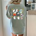 Halloween Music Teacher Ghost Playing Musical Instruments Women's Comfort Colors T-Shirt Back Print Bay