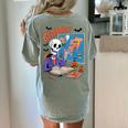 Halloween Skeleton Geography Teacher Pumpkin Bats Classroom Women's Comfort Colors T-Shirt Back Print Bay