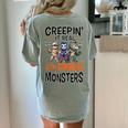 Halloween Teacher Creepin It Real With My 4th Grade Monsters Women's Comfort Colors T-Shirt Back Print Bay Halloween Teacher Creepin It Real With My 4th Grade Monsters Women's Comfort Colors T-Shirt Back Print Bay