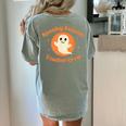 Halloween Teacher Crew Spooky Season Retro Ghost Women's Comfort Colors T-Shirt Back Print Bay