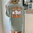Halloween Teacher Ghosts Trick Or Teach Retro Costume Women Women's Comfort Colors T-Shirt Back Print Bay