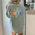Happy Fri Yay Teacher Friday For Men Women Women's Comfort Colors T-Shirt Back Print Bay