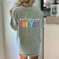 Happy Fri Yay Teacher Friday Saying Women's Comfort Colors T-Shirt Back Print Bay