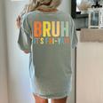 Happy Friyay Teacher Shirt Cute Teacher Fashion Bruh Fri-Yay Women's Comfort Colors T-Shirt Back Print Bay