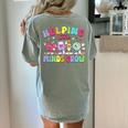Helping Little Minds Grow Teacher Life Back To School Women's Comfort Colors T-Shirt Back Print Bay