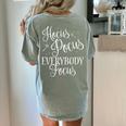 Hocus Pocus Everybody Focus Teacher Halloween Shirt Women's Comfort Colors T-Shirt Back Print Bay