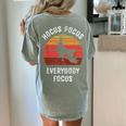 Hocus Pocus Everybody Focus Witch Halloween Teacher Women Women's Comfort Colors T-Shirt Back Print Bay
