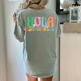 Hola Estudiantes Maestra Back To School Spanish Teacher Women's Comfort Colors T-Shirt Back Print Bay