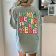 In My Holly Xmas Jolly Teacher Era Teacher Vibes Christmas Women's Comfort Colors T-Shirt Back Print Bay In My Holly Xmas Jolly Teacher Era Teacher Vibes Christmas Women's Comfort Colors T-Shirt Back Print Bay