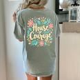House Of Courage Flowers RCA School Teacher Student Tee Women's Comfort Colors T-Shirt Back Print Bay