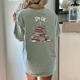 I'm Ok Read Book Reading Nerd Librarian Teacher School Women's Comfort Colors T-Shirt Back Print Bay
