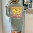 Interventionist Teacher Groovy Coquette Bow Back To School Women's Comfort Colors T-Shirt Back Print Bay