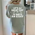Its a Good Day To Write An Essay English Teacher Women's Comfort Colors T-Shirt Back Print Bay