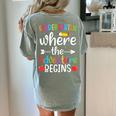 Kindergarten Where The Adventure Begins Shirt Children's Teacher Women's Comfort Colors T-Shirt Back Print Bay Kindergarten Where The Adventure Begins Shirt Children's Teacher Women's Comfort Colors T-Shirt Back Print Bay