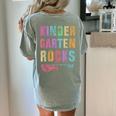 KINDERGARTEN ROCKS Teacher Crew Rock Star Kinder Team Women's Comfort Colors T-Shirt Back Print Bay KINDERGARTEN ROCKS Teacher Crew Rock Star Kinder Team Women's Comfort Colors T-Shirt Back Print Bay