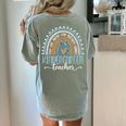 Kindergarten Teacher Leopard Boho Rainbow Back To School Women's Comfort Colors T-Shirt Back Print Bay Kindergarten Teacher Leopard Boho Rainbow Back To School Women's Comfort Colors T-Shirt Back Print Bay