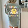 Kindergarten Teacher Team Hippie Smile Face Back To School Women's Comfort Colors T-Shirt Back Print Bay Kindergarten Teacher Team Hippie Smile Face Back To School Women's Comfort Colors T-Shirt Back Print Bay