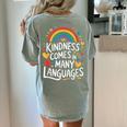 Kindness Comes In Many Languages ESL English Teacher Women's Comfort Colors T-Shirt Back Print Bay Kindness Comes In Many Languages ESL English Teacher Women's Comfort Colors T-Shirt Back Print Bay
