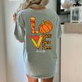 Leopard Pumpkin Love Teacher Life Thanksgiving Fall Women Women's Comfort Colors T-Shirt Back Print Bay