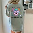 Little Miss Stem Teacher Women's Comfort Colors T-Shirt Back Print Bay