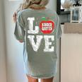 LOVE Kindergarten Teacher Student School Apple Women's Comfort Colors T-Shirt Back Print Bay